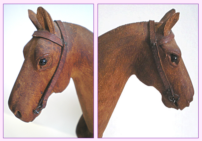 Mahogany Horse Head Left Right